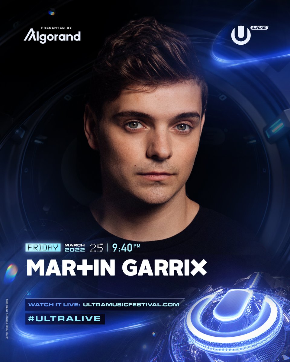 ultra's tweet image. You don't want to miss this, @MartinGarrix is streaming NOW from the Ultra Main Stage only #ULTRALIVE presented by @Algorand. Catch it on ultramusicfestival.com