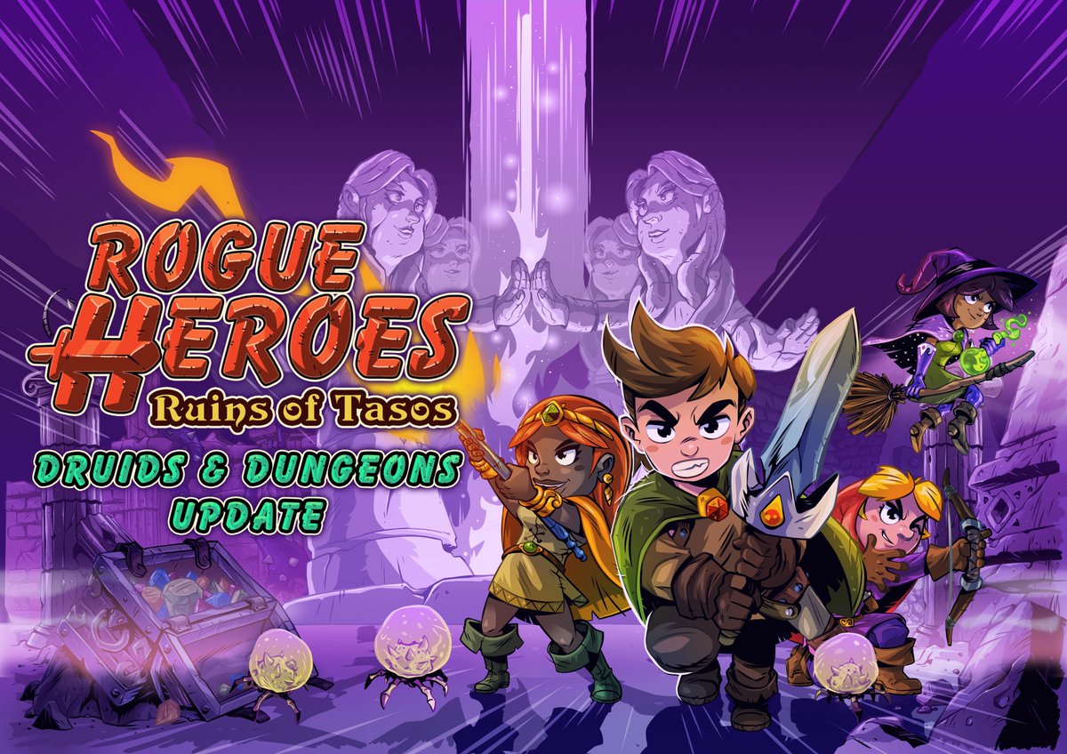 Checking out the newest (free) Rogue Heroes content that comes out on March 31st - Dungeons &amp; Druids! Thanks to 
<a href="/HelioCStudios/">Rogue Heroes / Heliocentric Studios</a>
 and 
<a href="/Team17/">Team17</a>
 for letting me check it out early!
twitch.tv/patty