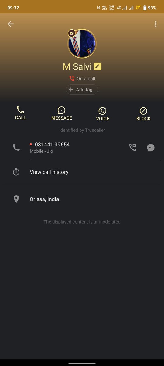 micky009_'s tweet photo. @iamfineOT7 this is what it's showing to me in truecaller https://t.co/JYZTG7a0vV