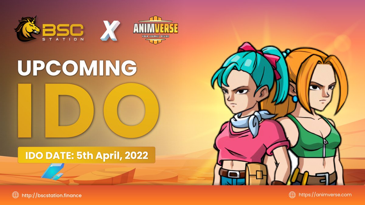 BSCStation is happy to host <a href="/HelloAnimverse/">Animverse</a> IDO on the 5th of April!
🔒Guaranteed round: Stake min. 15K BSCS or a required amount of LP tokens
📝Community round: forms.gle/yMNq9VH31HTHgn…

Full details: bscstation.substack.com/p/animverse-is…