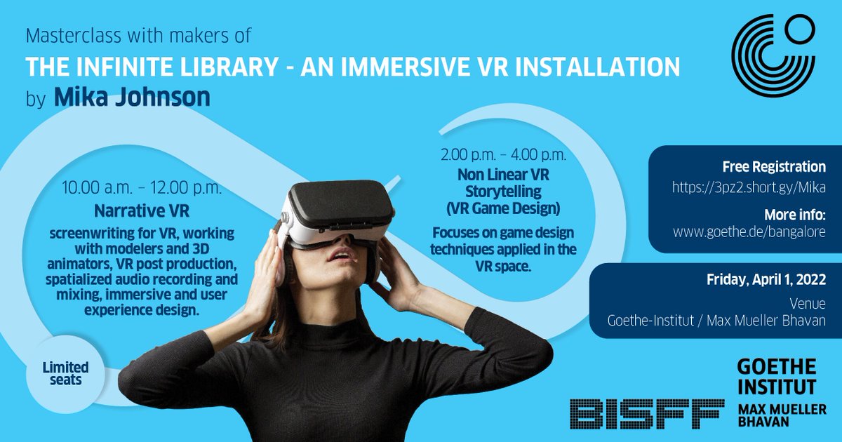 GI_Bangalore's tweet photo. #vrmasterclass with the makers of #infinitelibrary
Limited seats
Free registration @
https://t.co/6El3P5tqKw
#TIL #mmbangalore https://t.co/qdrexq9uDF