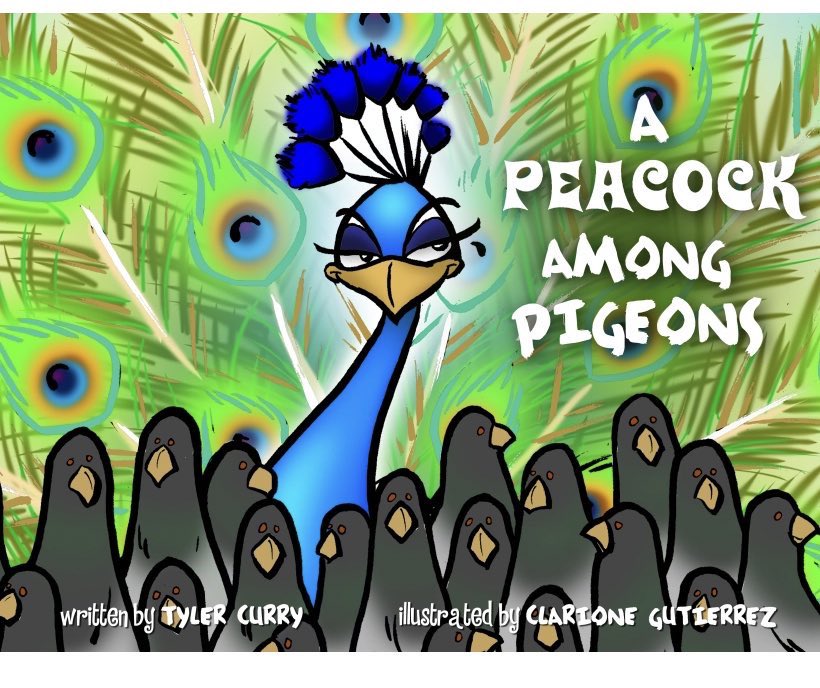 a_tully's tweet photo. “So embrace who you are from beak to bird feet and never let anyone break your stride…and always remember to love the feathers you were born with.” -Peter the Peacock. Watch a read aloud of this book at https://t.co/AVa7ky4C7s (photo cred my grade 2 student) @GoodnowSchool https://t.co/SO8E0wX0Hk