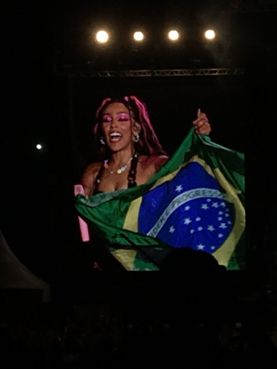 updatecultura's tweet photo. A DOJA CAT COM A BANDEIRA DO BRASIL!!! #LollaBR https://t.co/OOvGa0vjRm