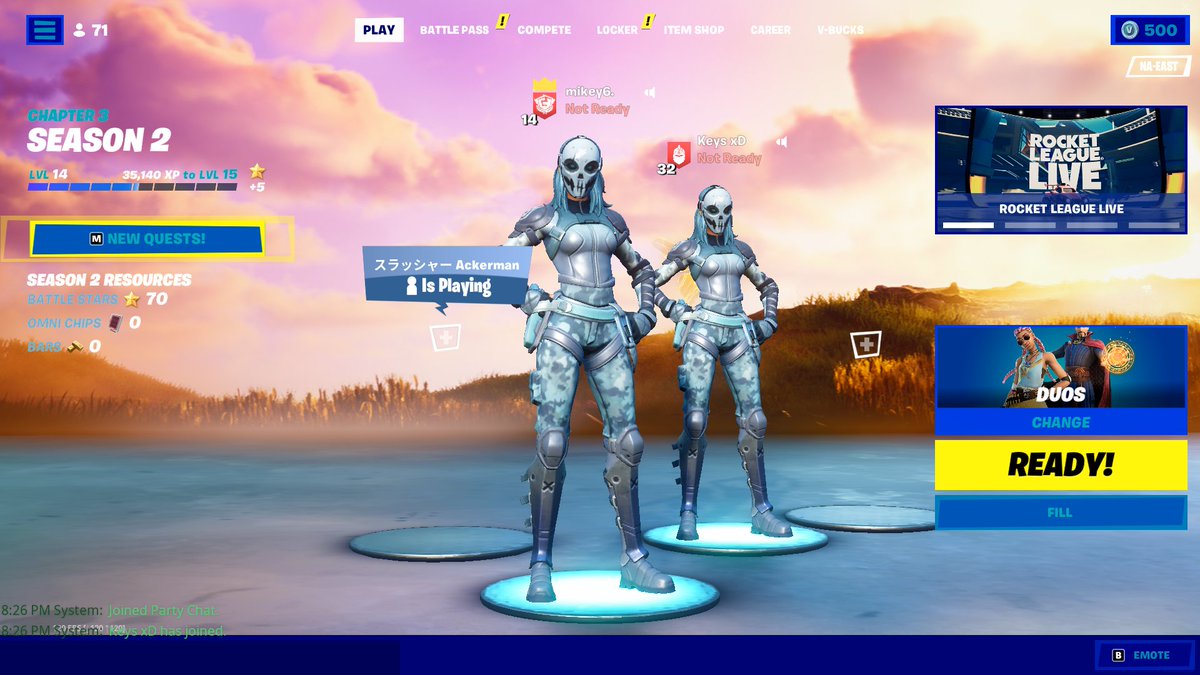 Duos FNCS for the year with twin brotha fam <a href="/mikey6_/">mikey</a> gonna try to stream everything