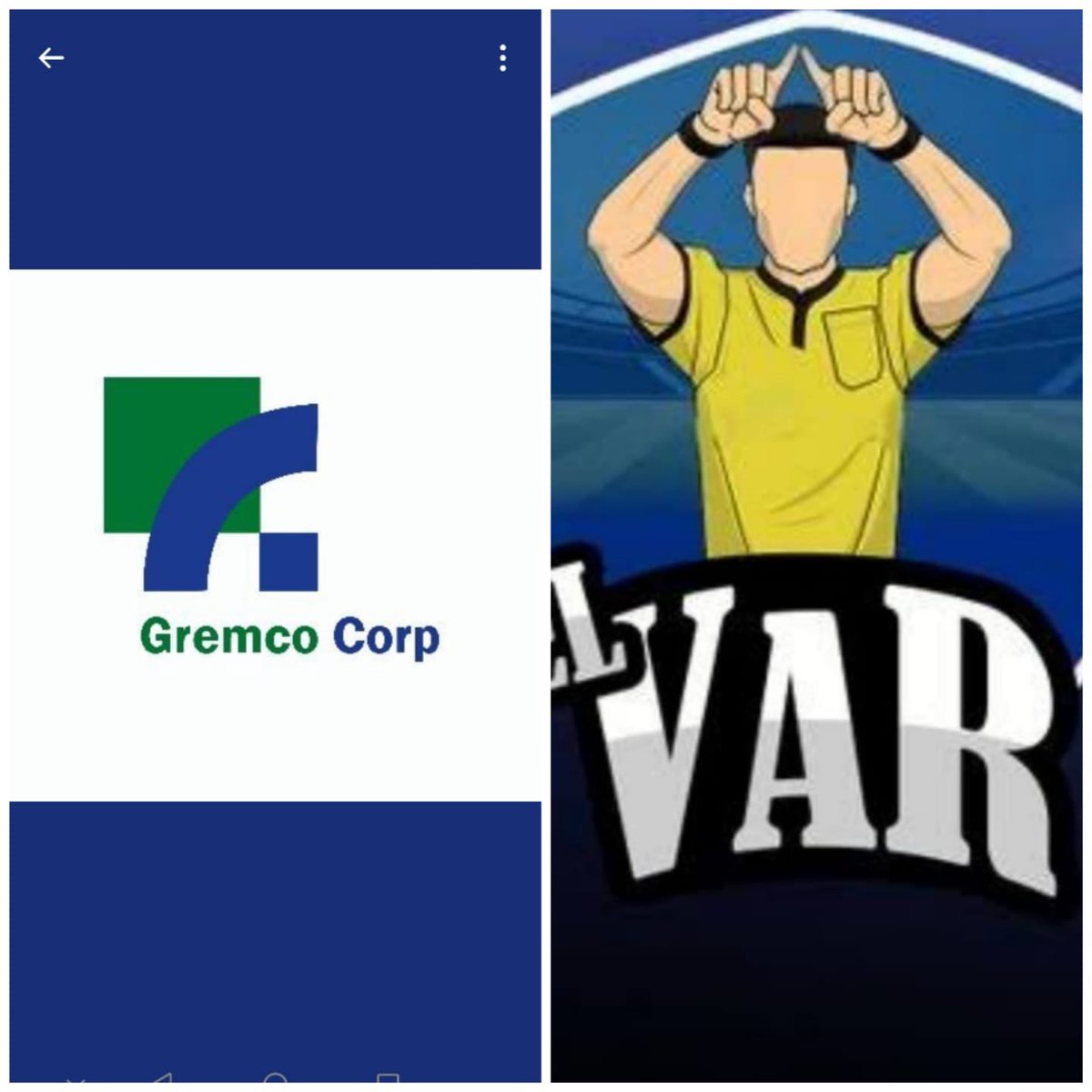 GREMCO = VAR = RATEROS
El VAR sirve para determinar una jugada puntual como; si es gol, tarjeta roja o simplemente la determinación final de un partido. Ayer Perú perdió; algunos dicen que fue gol, otros dicen que aún había un 2% de pelota que no había ingresado,