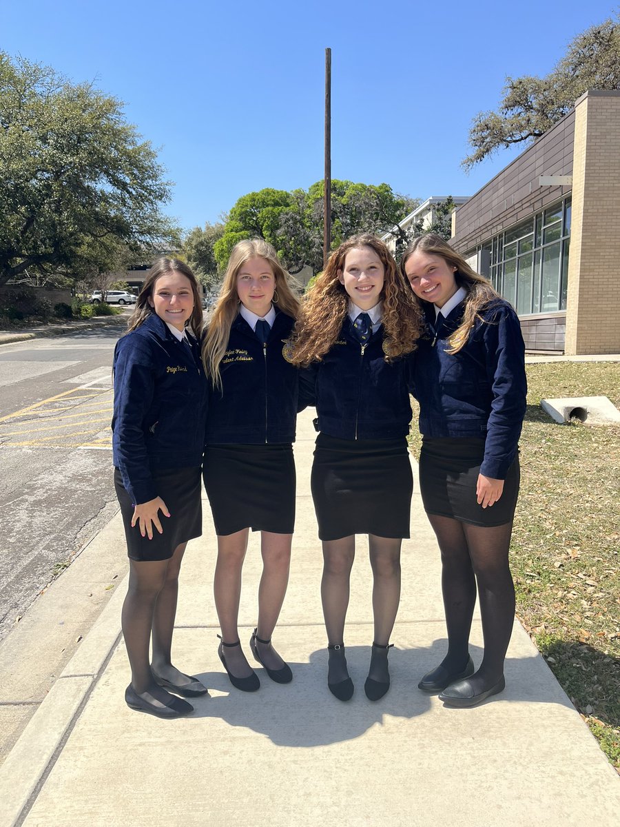 1st!!- Texas State University. The Ag Com team of Katie, Morgan, Paige, and Haylee placed first 🥇with Haylee Finley and Paige Rutland tying for first high individual (Haylee won the tiebreaker). Juliana and Saige competed in Ag Sales; Juliana Dwamena ranked 5th. <a href="/LampasasHS/">Lampasas HS</a>