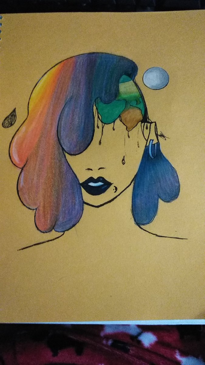 Carilaaa's tweet photo. Una portada que hice para psicología mientras estaba en la escuela, me gustó mucho el coloreado uwu 

#dibujo #Portadas #nosequehacer https://t.co/8g6DavBLXL