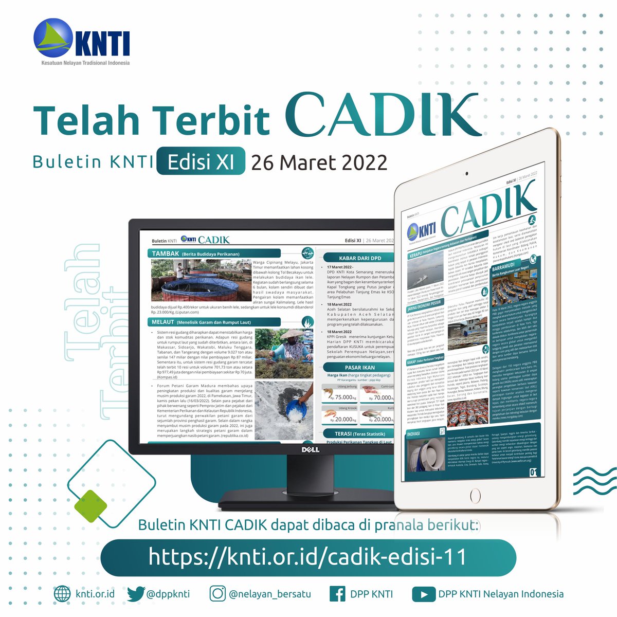 #CADIK 
Presiden pada 11 Maret 2022 menandatangani Peraturan Pemerintah No. 13 Tahun 2022 tentang Penyelenggaraan Keamanan, Keselamatan, dan Penegakan Hukum (PP PKKPH) di perairan dan yurisdiksi laut nasional Indonesia. 

Selengkapnya klik knti.or.id/cadik-edisi-11/