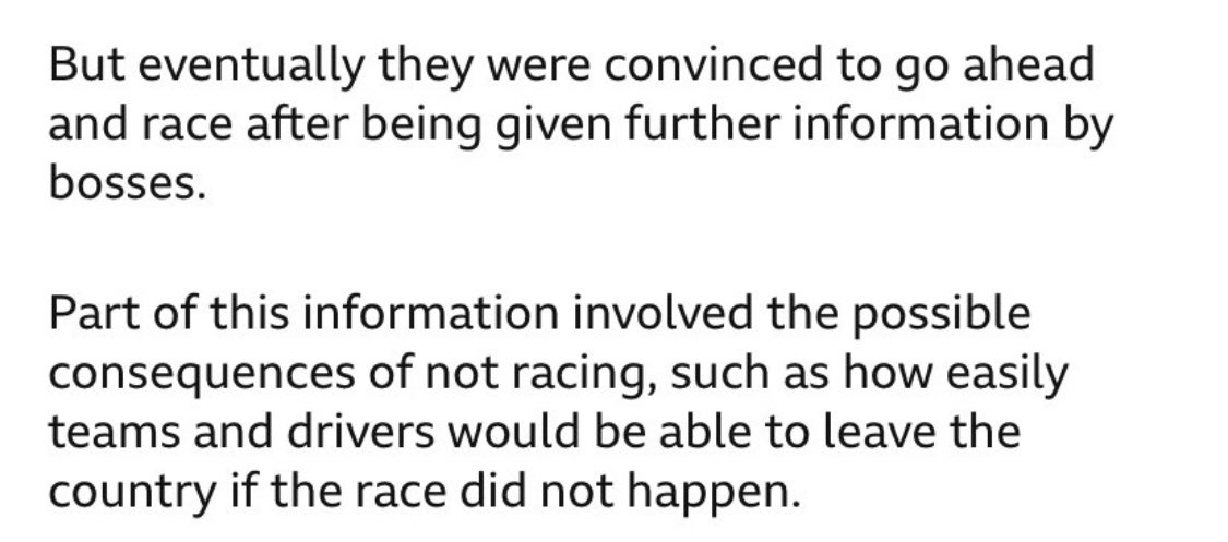 Why does this sound like the F1 drivers and teams aren’t ALLOWED to leave????