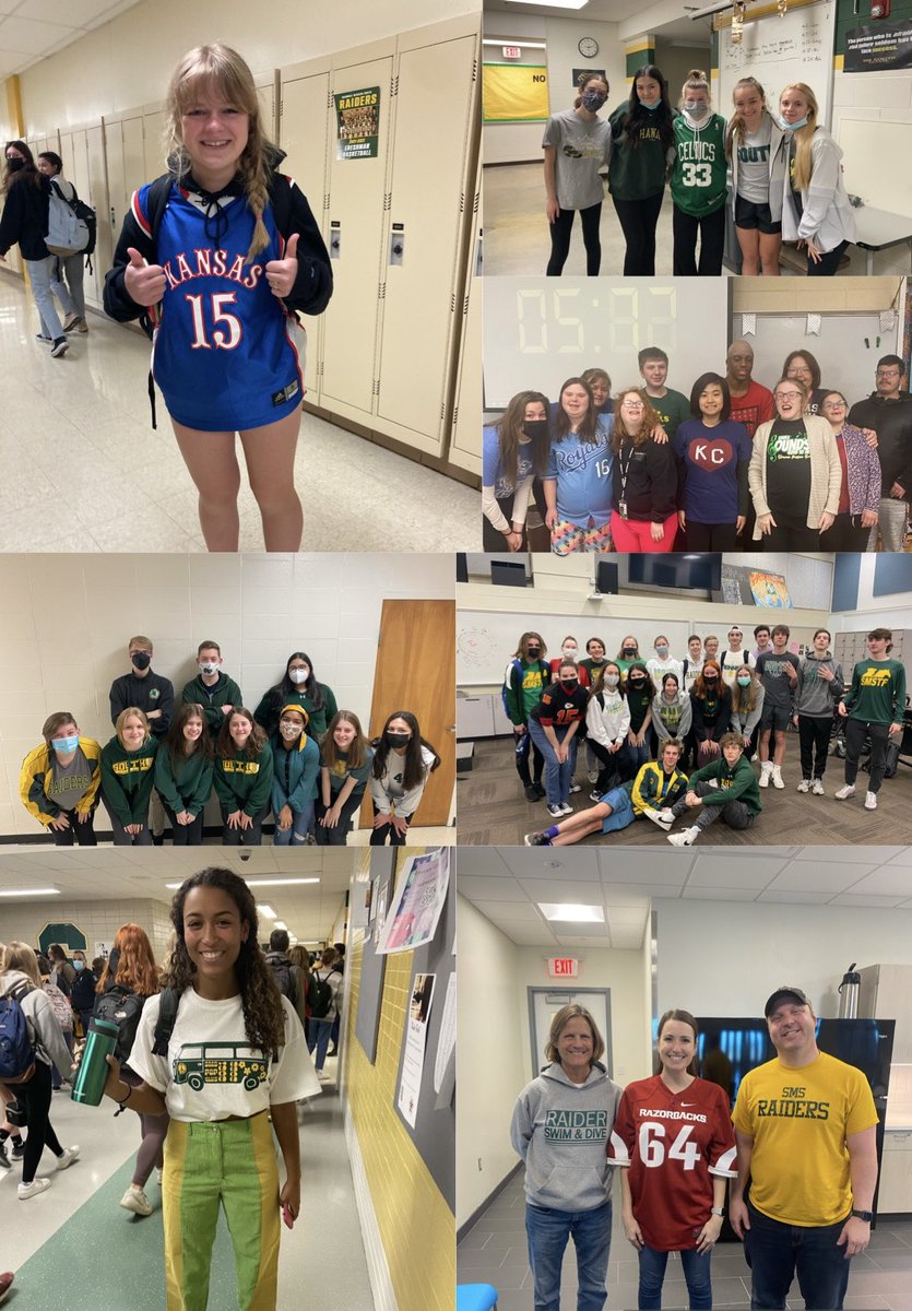 End The R-Word Day 5: ✅. Jersey and South Spirit Day was an absolute hit! Thanks Raiders for showing your support this week, we hope you learned more about spreading inclusion. Stay tuned for more fun stuff!! <a href="/SMSouthTDain/">Dr. Todd Dain</a> <a href="/APBogart/">Dr. Justin Bogart</a> <a href="/SMSRaidersAD/">Mark Mahoney</a> @MrPageSMS <a href="/SouthPep/">SMS Pep Club</a>