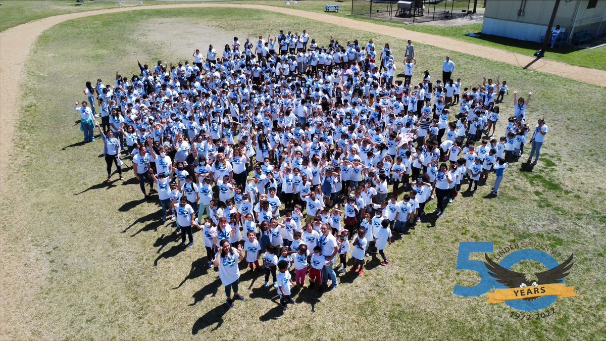 LinderEagles's tweet photo. Today was EPIC! Happy 50th Anniversary to our phenomenal school! Our Linder Alumni helped make this photo possible! A day we will never forget. 💙❤️‍🔥🎉🥳@AISDElementary @AustinISD https://t.co/kZqmmXjV1n