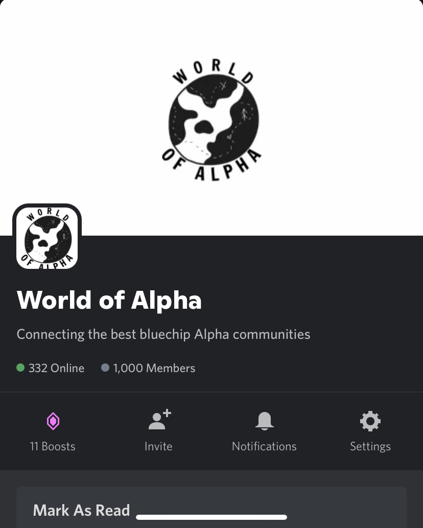 woah, we hit 1000 members. Phenomenal work <a href="/RMR5557/">FalaFfels</a> <a href="/RobynHoodtje/">Robyn</a> @NFTeafor2 👏  

Created the server on February 1st; can't believe the growth, community, and love. Blessed.