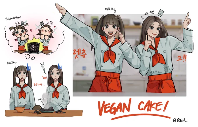 let's cook with chuu and heejin! 👩‍🍳💓 #loonafanart 