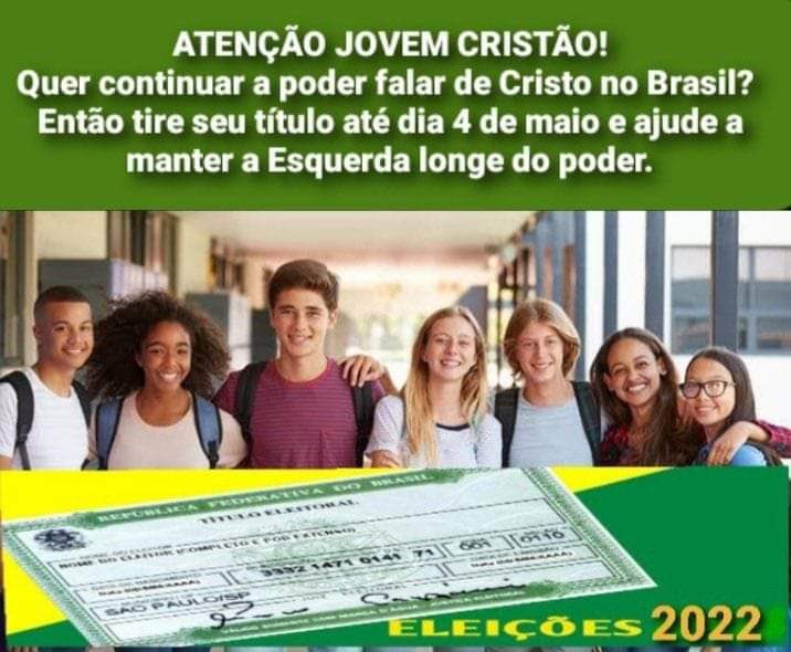 CLAUDIA4821's tweet photo. Atenção igreja #SouJovemSouBolsonaro https://t.co/KMn6Dw0oOe