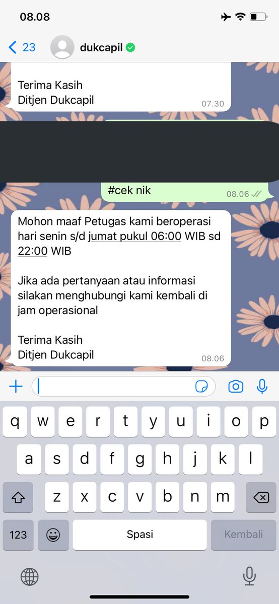 kyutodaa's tweet photo. @DukcapilKDN @hahahihehe @ccdukcapil terpantau sabtu jam 8 pagi tidak dapat balasan yang seharusnya https://t.co/MgVtBAkHKp