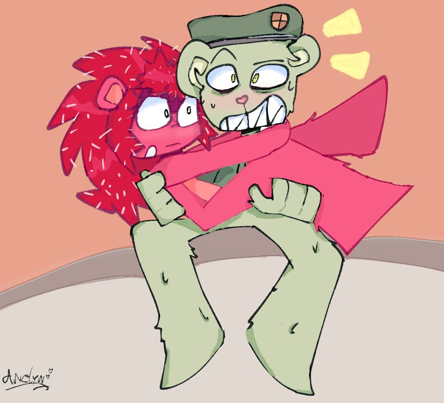 MTFDM_'s tweet photo. Flippy eres tú?😨 #happytreefriends #uwu 

#happytreefriendsFlippy 
#ositocariñosito‼️😻xd https://t.co/NBklgQRpKB