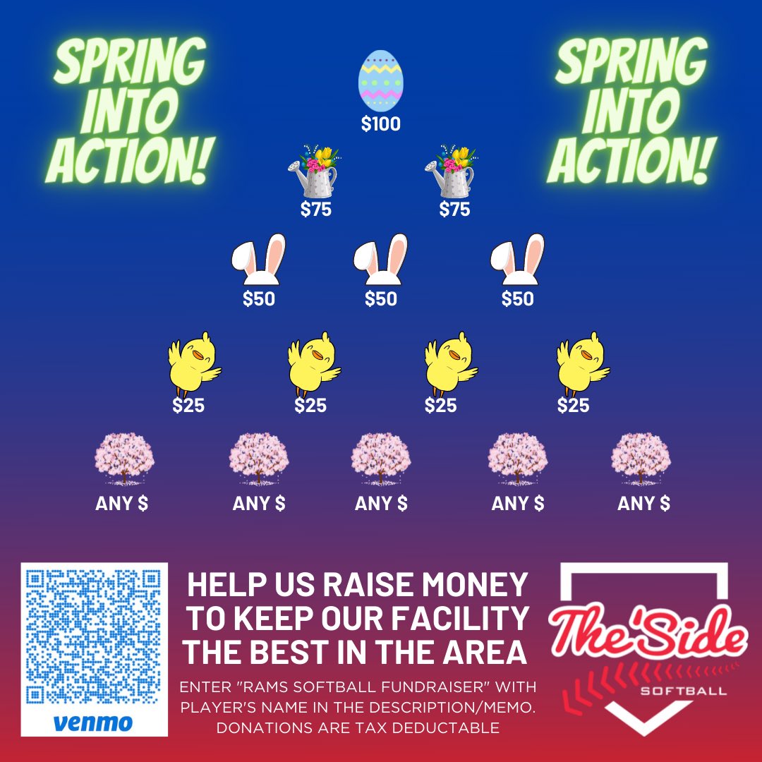 RiversideRamsSB's tweet photo. We would ❤️ any support you could give to our program. We are raising 💵 for a field groomer, uniforms, equipment &amp; even 🥎🥎🥎 (did you know they cost $77/dozen?)! Scan the QR code &amp; note “Rams Softball Fundraiser.” Thanks so much &amp; make it a great day, EVERYDAY!!! #LND #RAMily https://t.co/goo0HQWGQj
