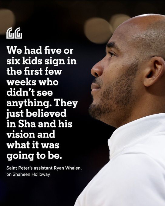 KyleTucker_ATH's tweet image. When Shaheen Holloway first got to Saint Peter’s, he hid the facilities from recruits.

“We’d just pray that nobody would ask, ‘Hey, can I see the locker room?’”

Now, he’s “the architect of this dream.”

✍️theathletic.com/3205449/2022/0…