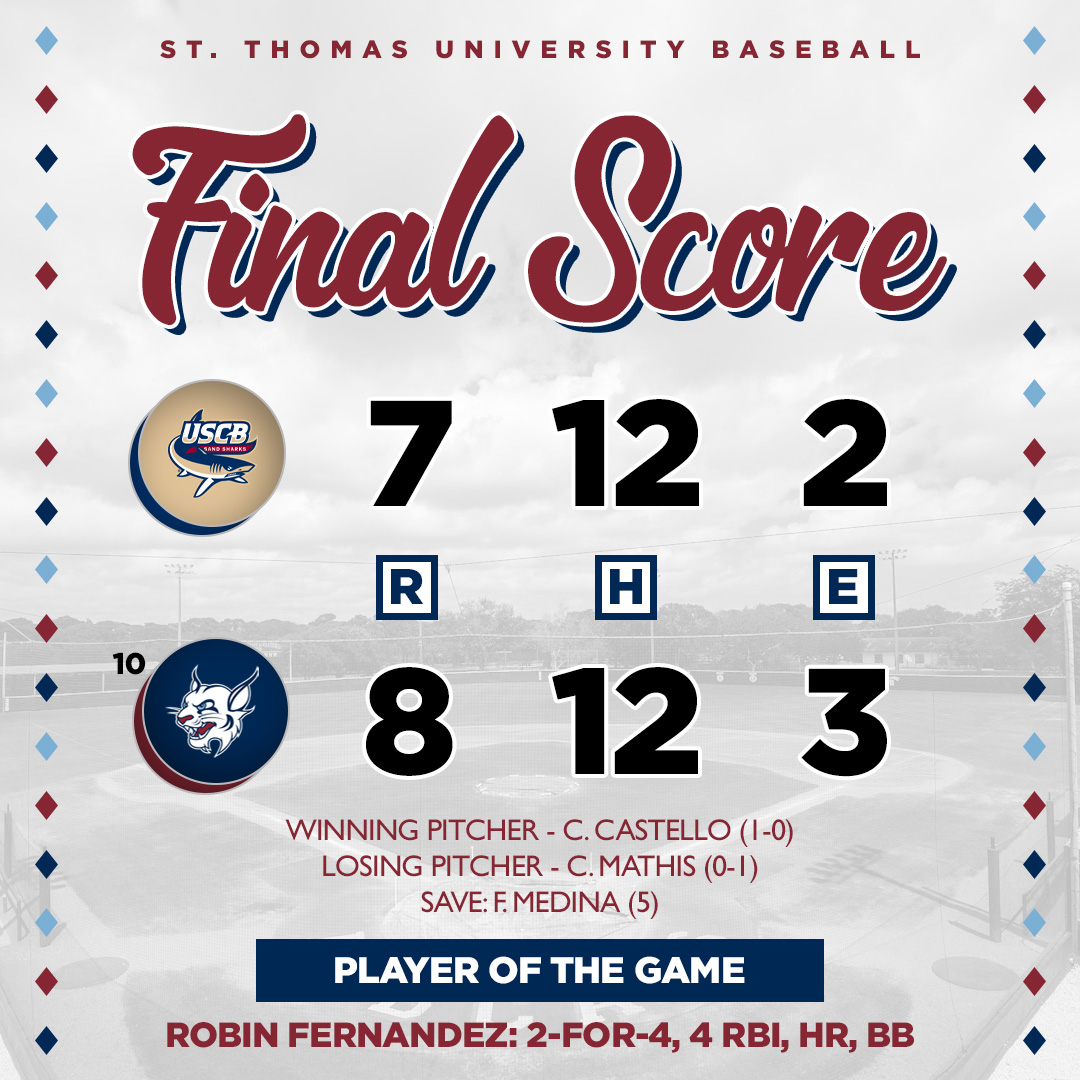 STU_Baseball's tweet photo. Phew 😅

We’ll be back for the rubber match tomorrow at 1 p.m.

#STUBaseball https://t.co/gPCOiKlRmN