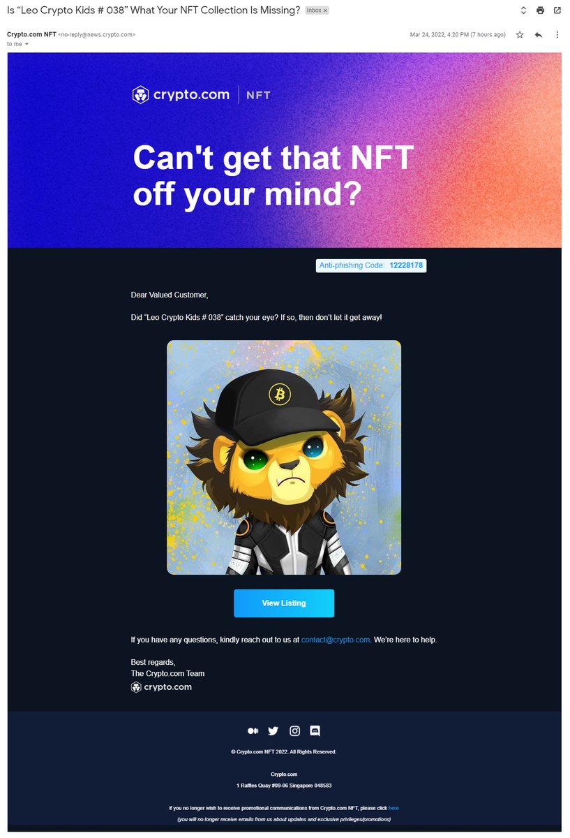 The Crypto.com Team, 💖🙏Thank you so much
for the promotion of Leo Crypto Kids🦁. <a href="/cryptocomnft/">Crypto.com NFT</a> <a href="/cryptocom/">Crypto.com</a> 
 
Available now on crypto.com/nft/collection…

#NFT #NFTs #UtilityNFT #cryptocomnft #cryptoartist  #nftcollectors #CRO #crofam #FFTB