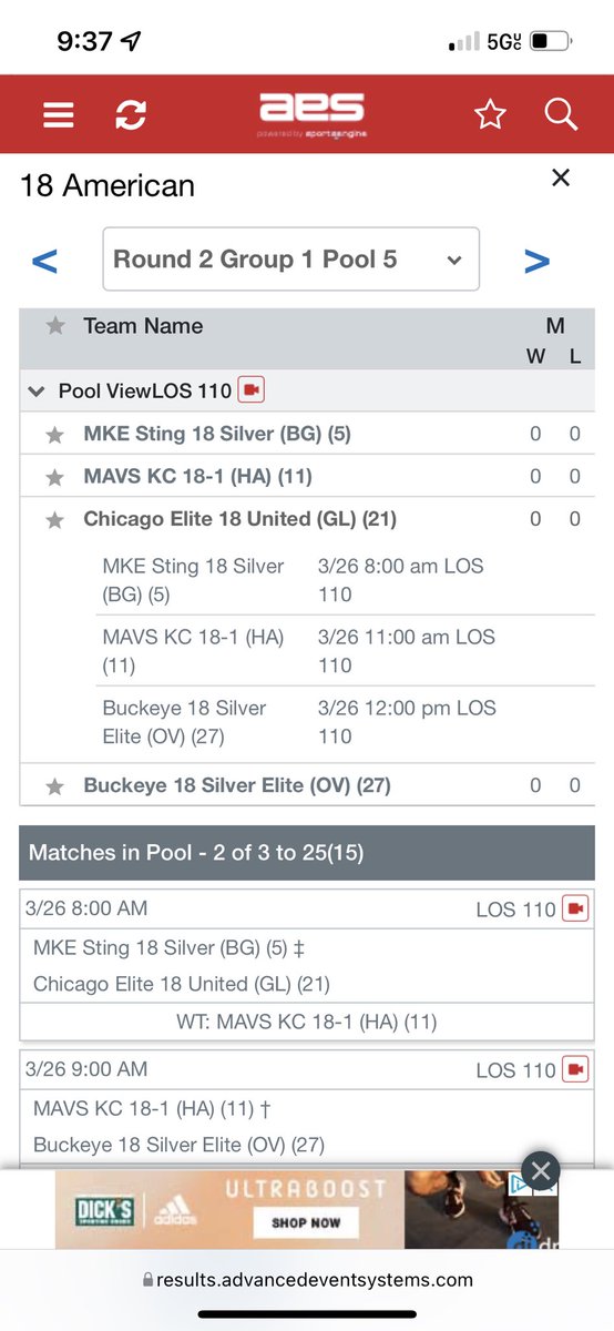 2-1 at the MEQ in Indy today! Chicago Elite 18 United on court 110 @ 8, 11, 12