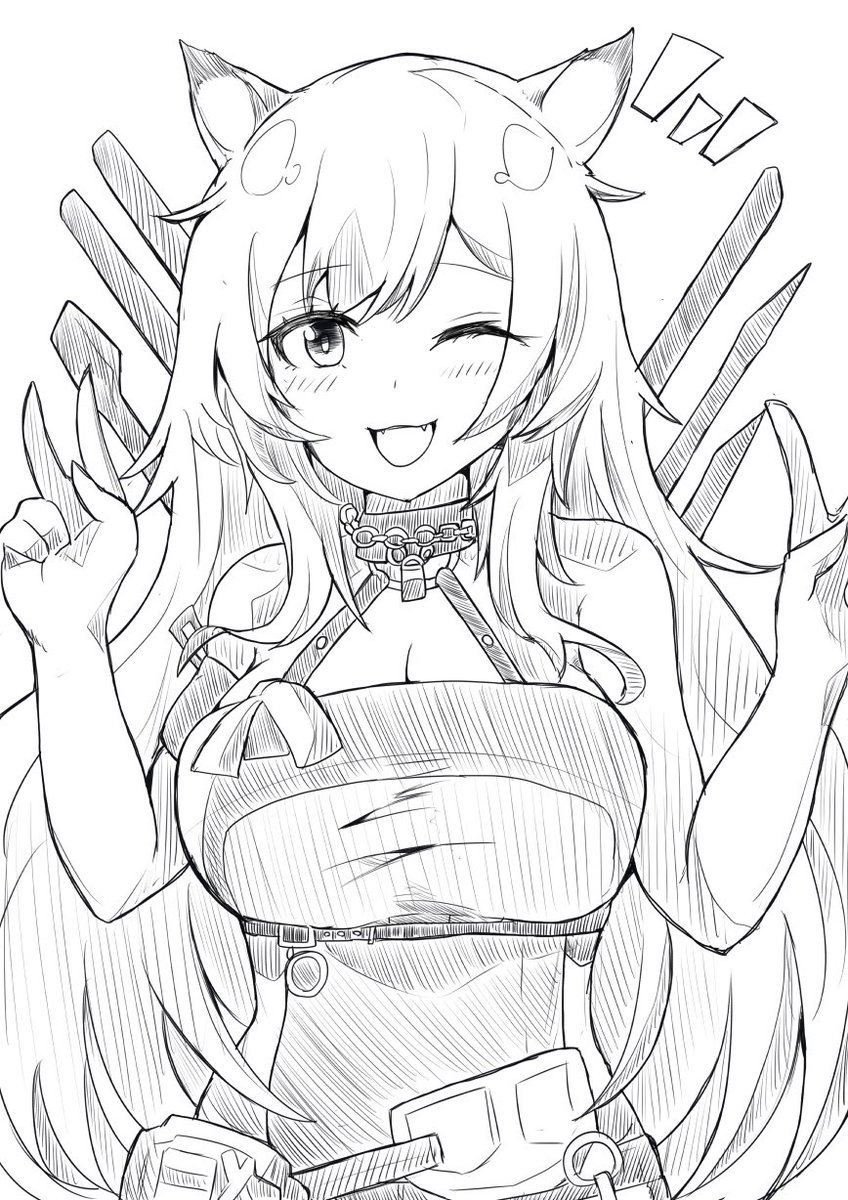 過去描いたケーちゃん、見直してみると大体全部笑ってた 