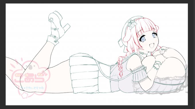 書き直してるラフと服の書き方が分からんラフ 