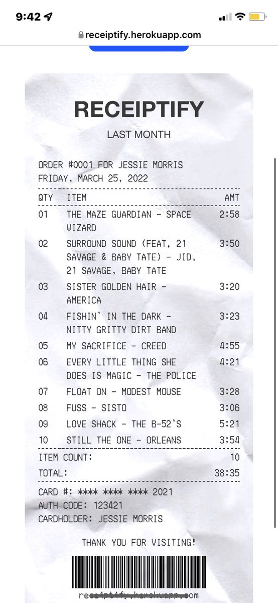 JSwizz13's tweet photo. whenever someone asks me how i’m doing, i can’t help but feel the urge to show them these receipts on a monthly basis. i mean cmon. the range? CREED? i am doing well, shockingly. no worries https://t.co/zMgX4u6RQu