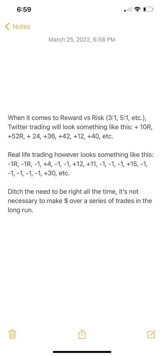 Most traders get this concept but it’s a good reminder imo for those that feel like they need to be proven right all the time. Trading is a game of failure most of the time, embrace it…