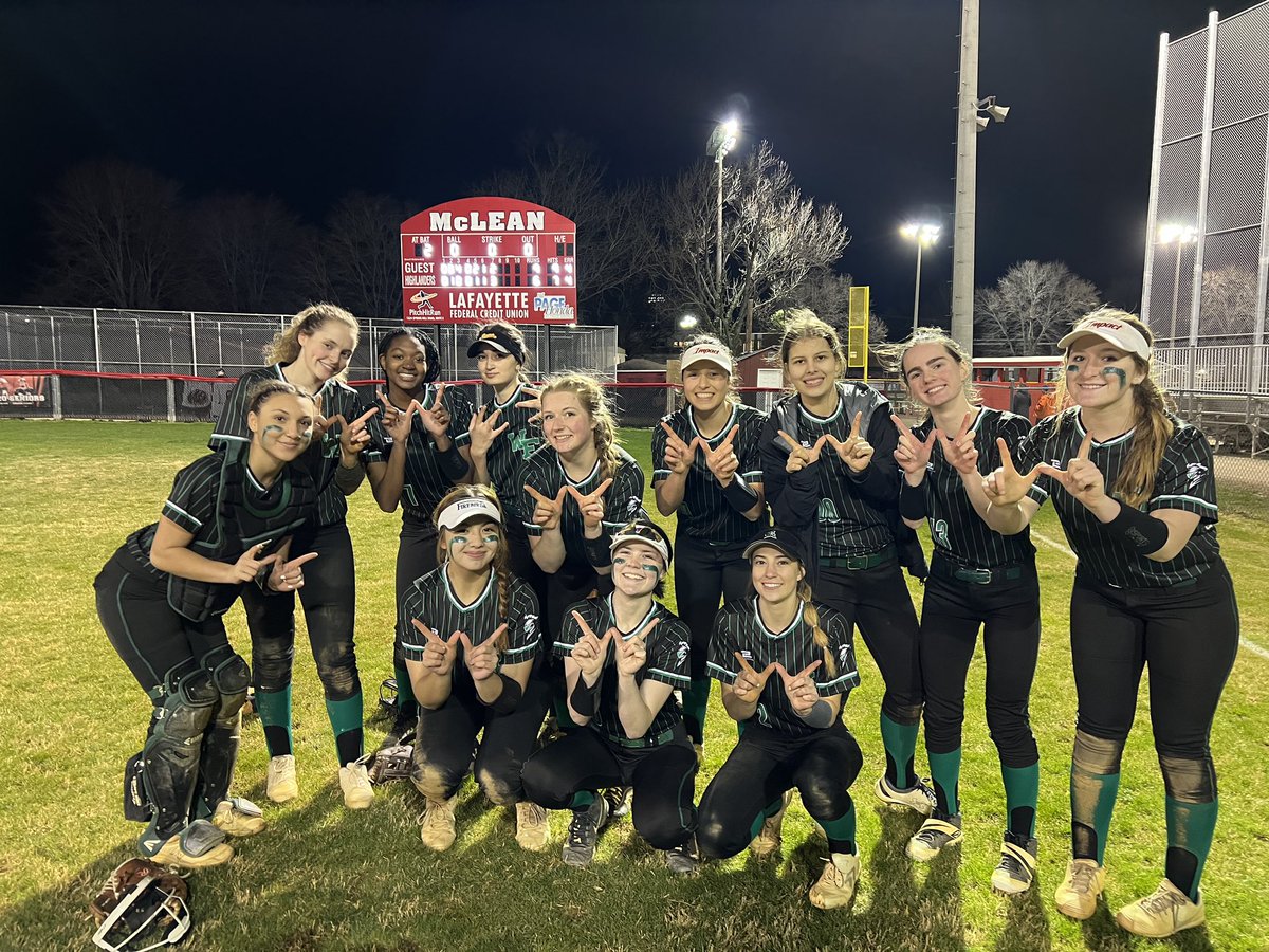 WHSWARRIORSB's tweet photo. Big Friday night W over a good McLean team 9-6! @AbbyKohan went the distance in the circle and @OFried, @kayademarco, and @CarlsonDevyn each had 2 hits and @amaridabney0 had 2RBI’s. @MeijinPatil scored 2 runs had played fantastic defense in CF! @WakeAthletics @WakefieldBoost1 https://t.co/9gX8UuWC5b