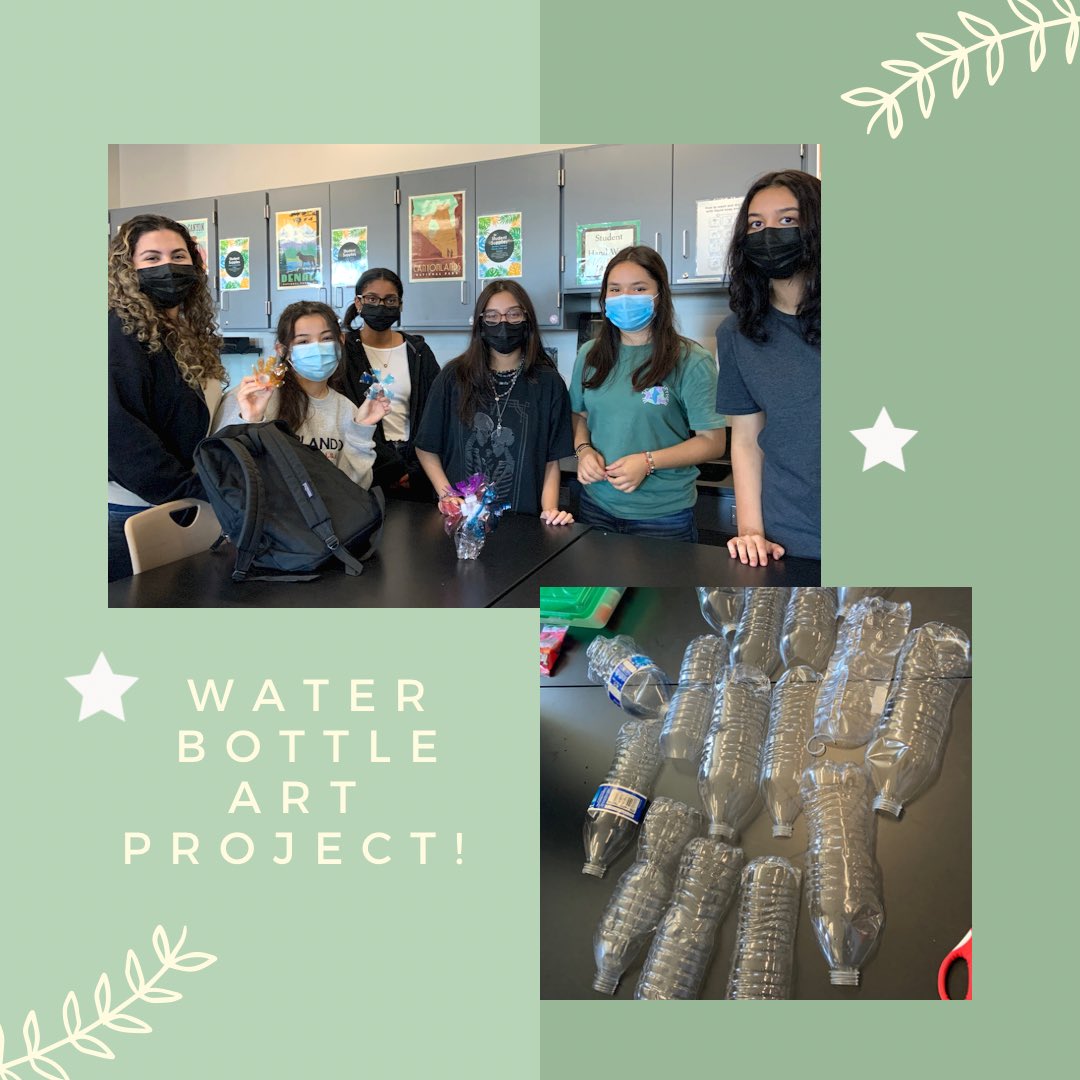 greenmchs's tweet photo. yesterday t.e.a was able to hold another successful meeting. we just want to thank everyone who showed up and participated in making water bottle sculptures with us! make sure to join us for our next meeting so you don’t miss out on all the fun !! 💚🌱 https://t.co/GODczxslEq