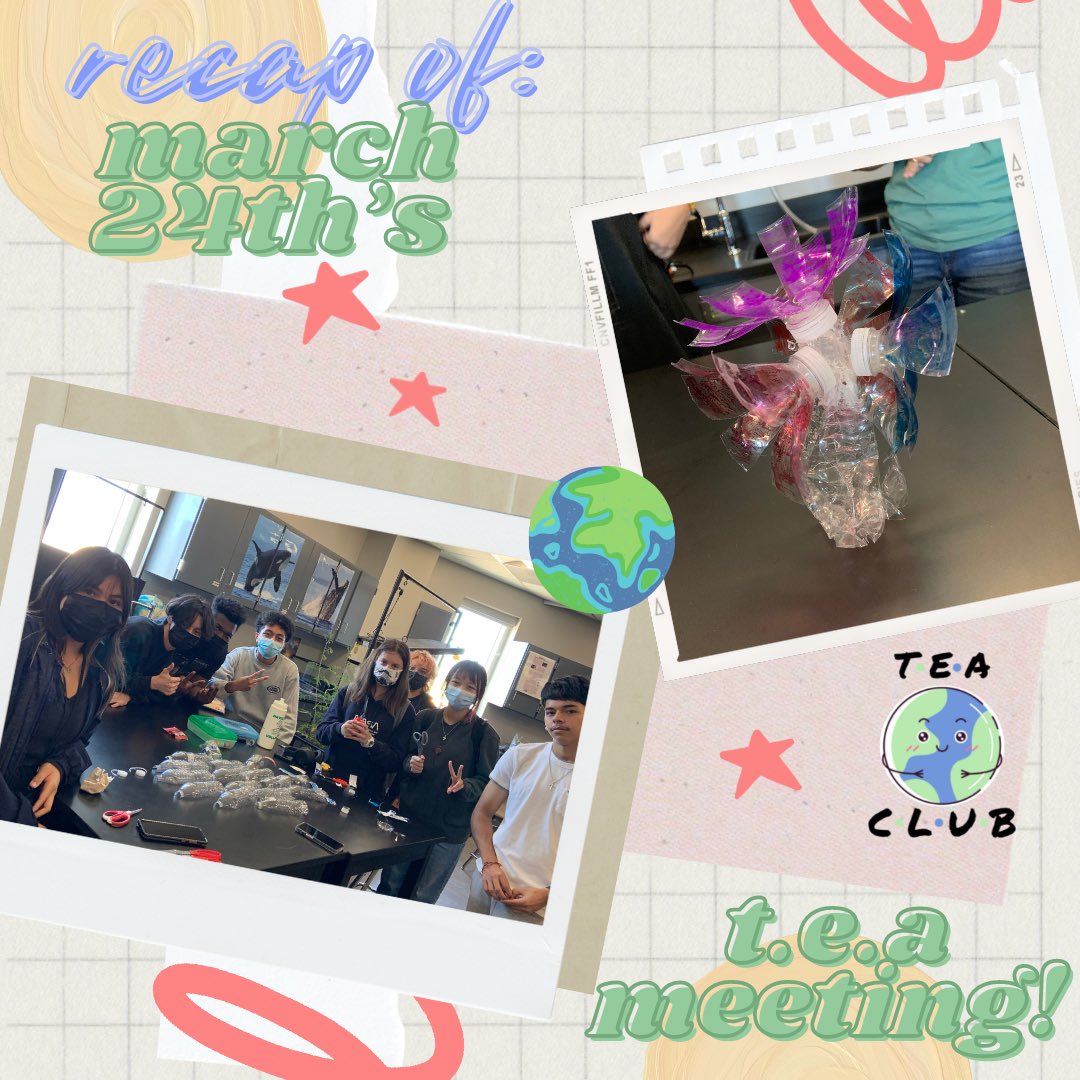 greenmchs's tweet photo. yesterday t.e.a was able to hold another successful meeting. we just want to thank everyone who showed up and participated in making water bottle sculptures with us! make sure to join us for our next meeting so you don’t miss out on all the fun !! 💚🌱 https://t.co/GODczxslEq