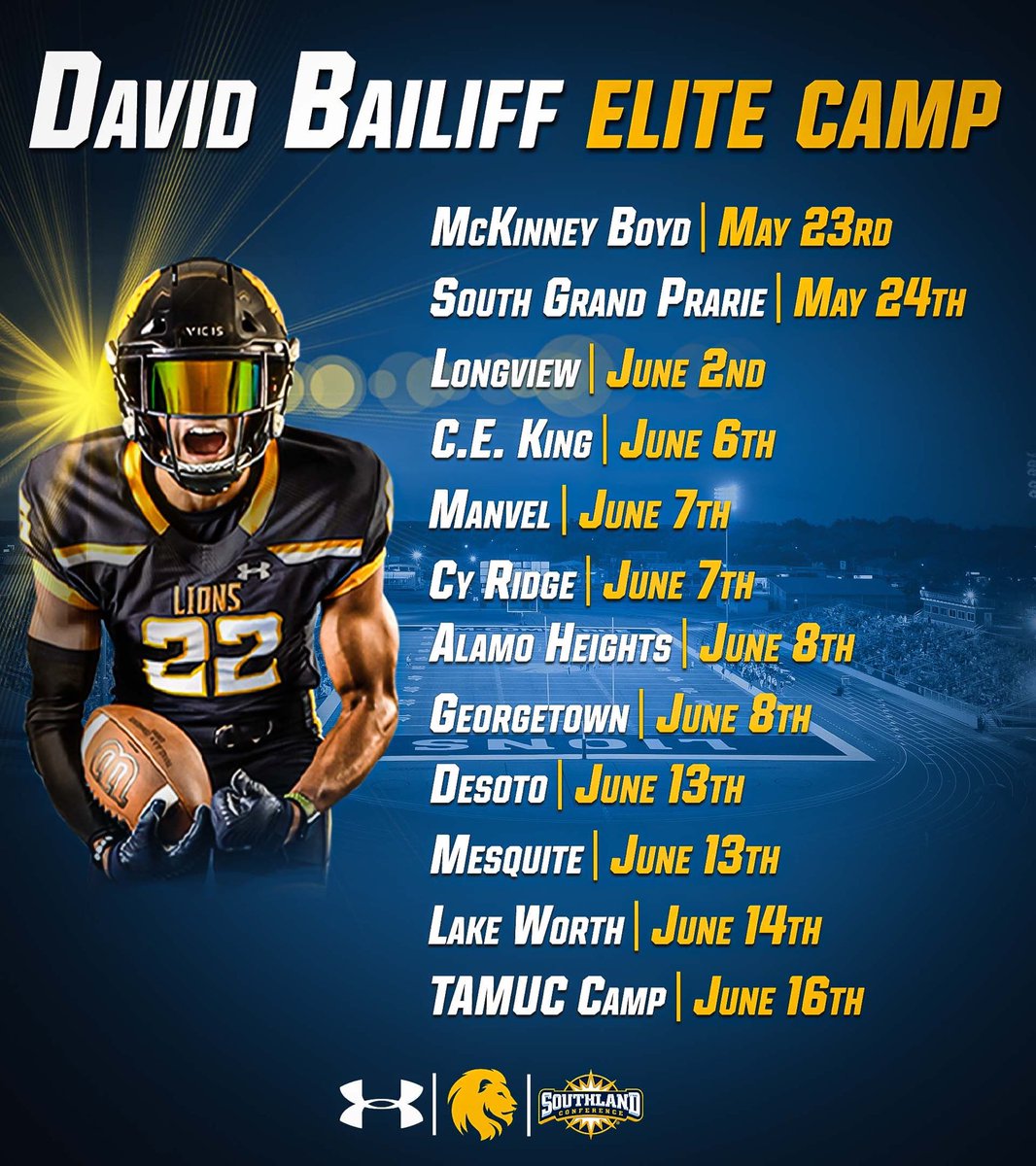 East Texas A&M Football (@lions_fb) on Twitter photo .<a href="/Lions_FB/">East Texas A&M Football</a> Camps are back starting in May!! Don’t miss out on great opportunities to showcase your skills!
Register: tamucfootballcamps.com
#LionsAllRise .<a href="/Lions_FB/">East Texas A&M Football</a> Camps are back starting in May!! Don’t miss out on great opportunities to showcase your skills!
Register: tamucfootballcamps.com
#LionsAllRise
