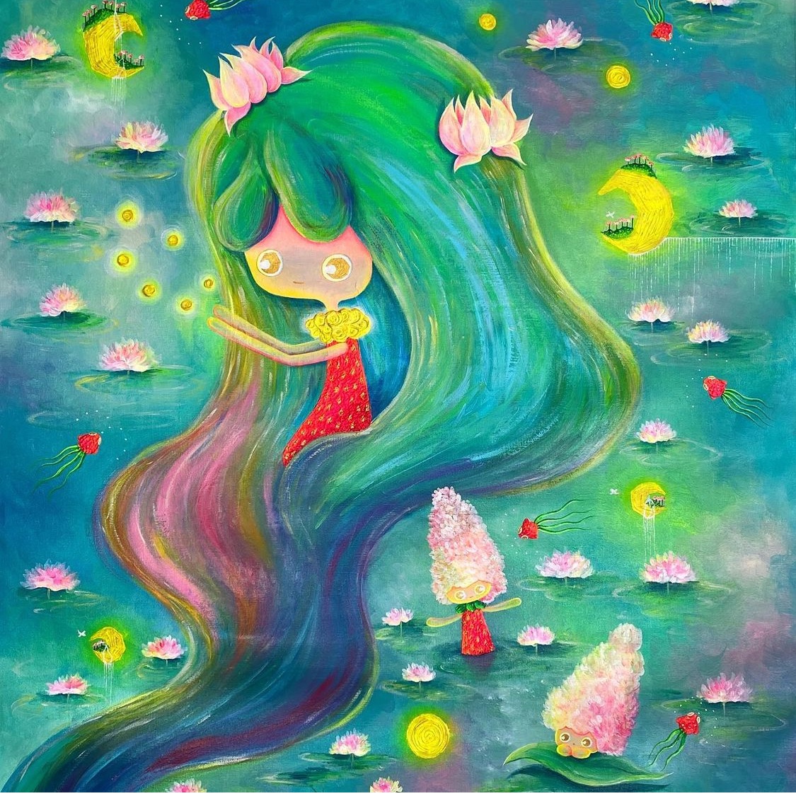 nanahoshimuu's tweet photo. アートフェア東京

３つの作品のうちのもう１つ

睡蓮🌸

Water Lily 

（展示前から完売でした🙇‍♀️） https://t.co/GAR3kAVIVr