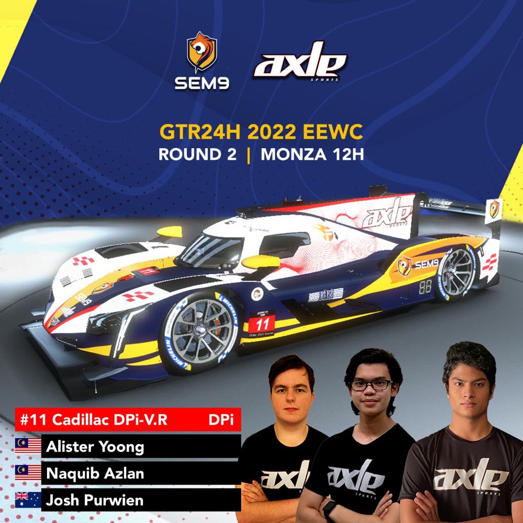 axle_sports's tweet photo. Team SEM9 Axle Sports are ready for Round 2 of GTR24h EEWC 2022 - 12 hours at the temple of speed that is Monza. Both cars start in P3. Racing is LIVE on the GTR24 YouTube channel on 26 March at 1400 CET (2100 MY/SG).
#AxleSports #Esports #EEWC #GTR24H #rFactor2 #SimRacing https://t.co/wpL31CSSwE