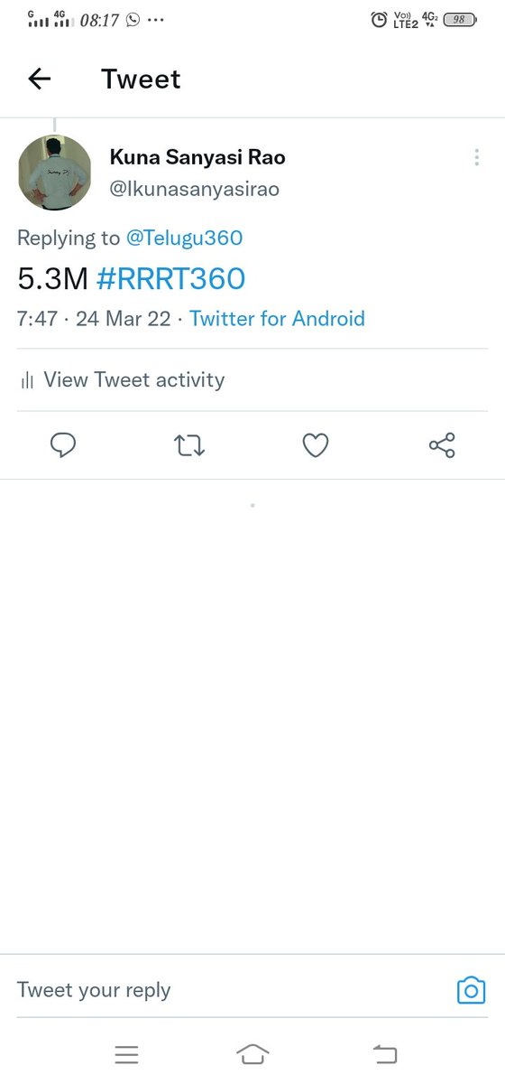 Ikunasanyasirao's tweet photo. . @Telugu360 Anna β€βοΈ
#RRRMovie #RRRT360 https://t.co/5JqEoM8kUo