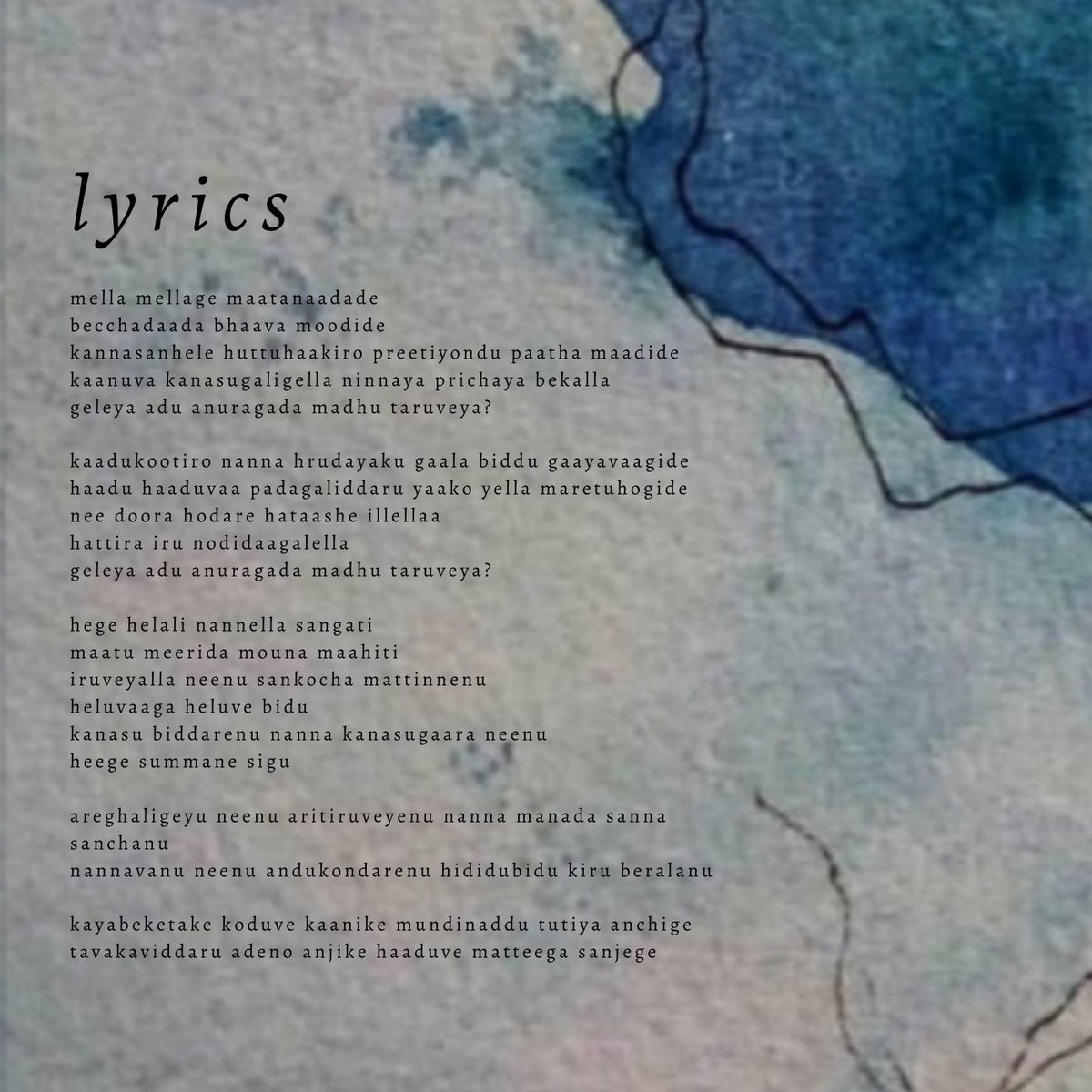 puttingscene's tweet photo. Lyrics of my song #mellamellage transliteration to English https://t.co/hNQP7DjlwR