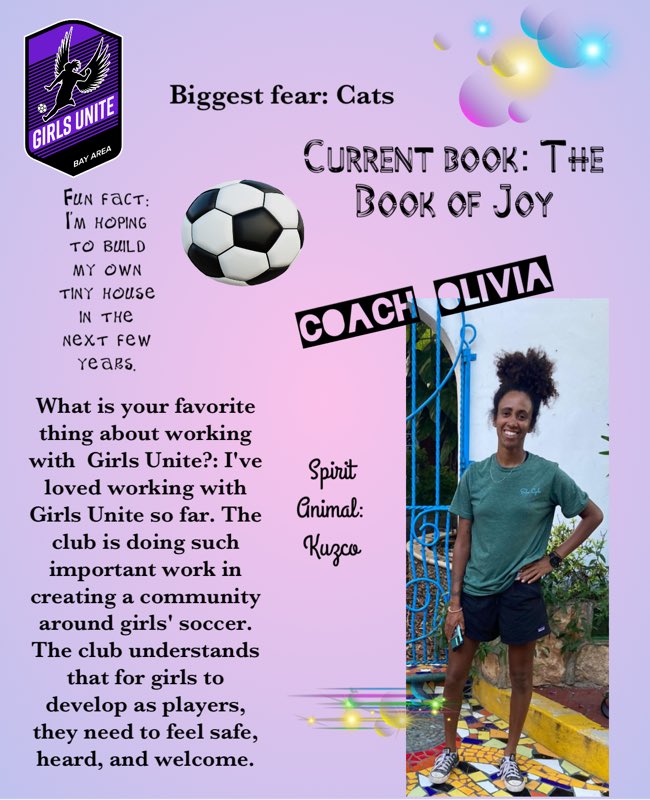 GirlsUniteSF's tweet photo. Coach Highlight - Welcome Coach Olivia! Olivia is new to Girls Unite and we are pumped to have Olivia in the GU family! You rock!!! #girlsunite #coachescorner #coachappreciation #mentor #rockstar #baller #soccer #soccergirls #soccerislife #coach https://t.co/huJN66xtLm