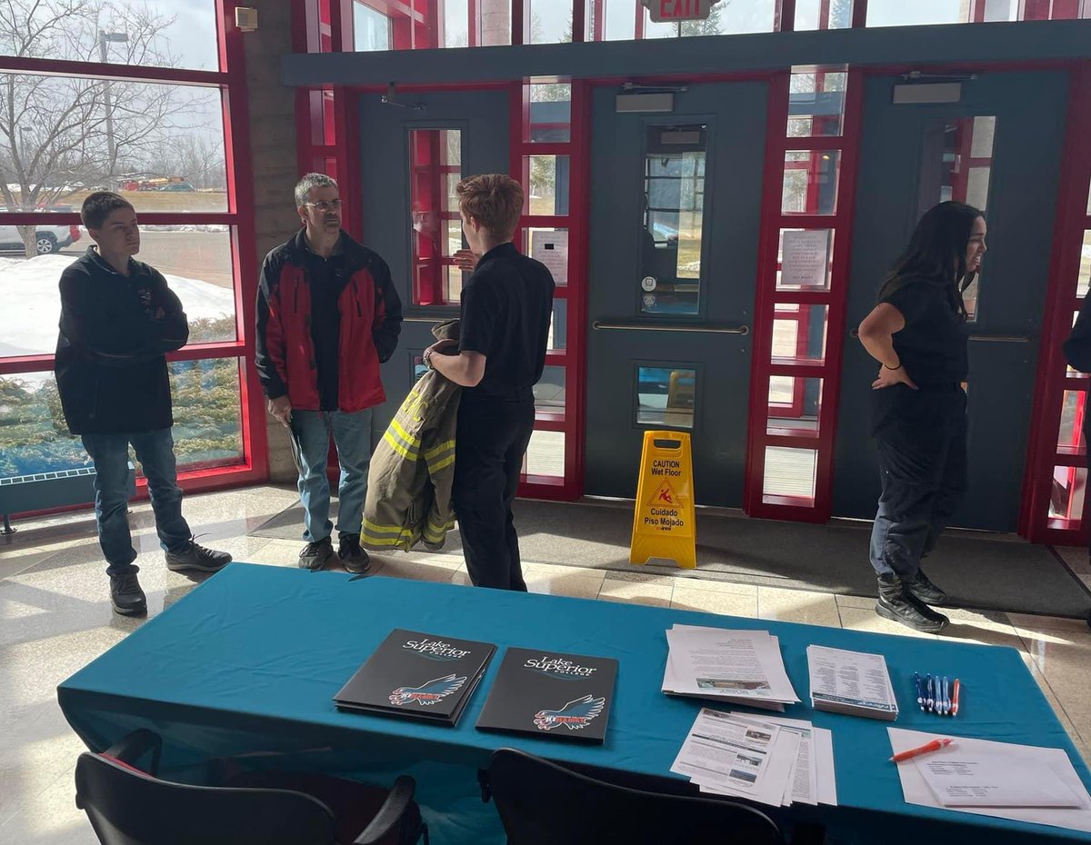 LSC_Duluth's tweet photo. Thanks to everyone who attended the LSC Firefighting and Truck Driving Open House! The awesome LSC Student Fire Tech Club helped give tours for guests from Grand Rapids, Floodwood, Duluth, Superior, Hermantown, Proctor, Sandstone and Maple (WI). #LakeSuperiorCollege #VisitLSC https://t.co/iJ4BzemNQH