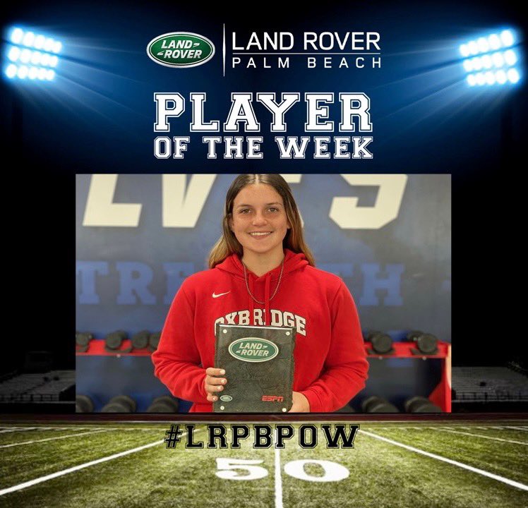 ESPN WEST PALM (106.3 FM) (@espnwestpalm) on Twitter photo Our Land Rover Palm Beach Player of the Week is <a href="/GoOxbridge/">Oxbridge Athletics</a> <a href="/LunaCurran/">Luna Curran</a>! Listen to who she contributes her recent success to, goals for this year and more!
Interview: youtu.be/iKnn8u514uk
Congrats Luna! #LRPBPOW Our Land Rover Palm Beach Player of the Week is <a href="/GoOxbridge/">Oxbridge Athletics</a> <a href="/LunaCurran/">Luna Curran</a>! Listen to who she contributes her recent success to, goals for this year and more!
Interview: youtu.be/iKnn8u514uk
Congrats Luna! #LRPBPOW