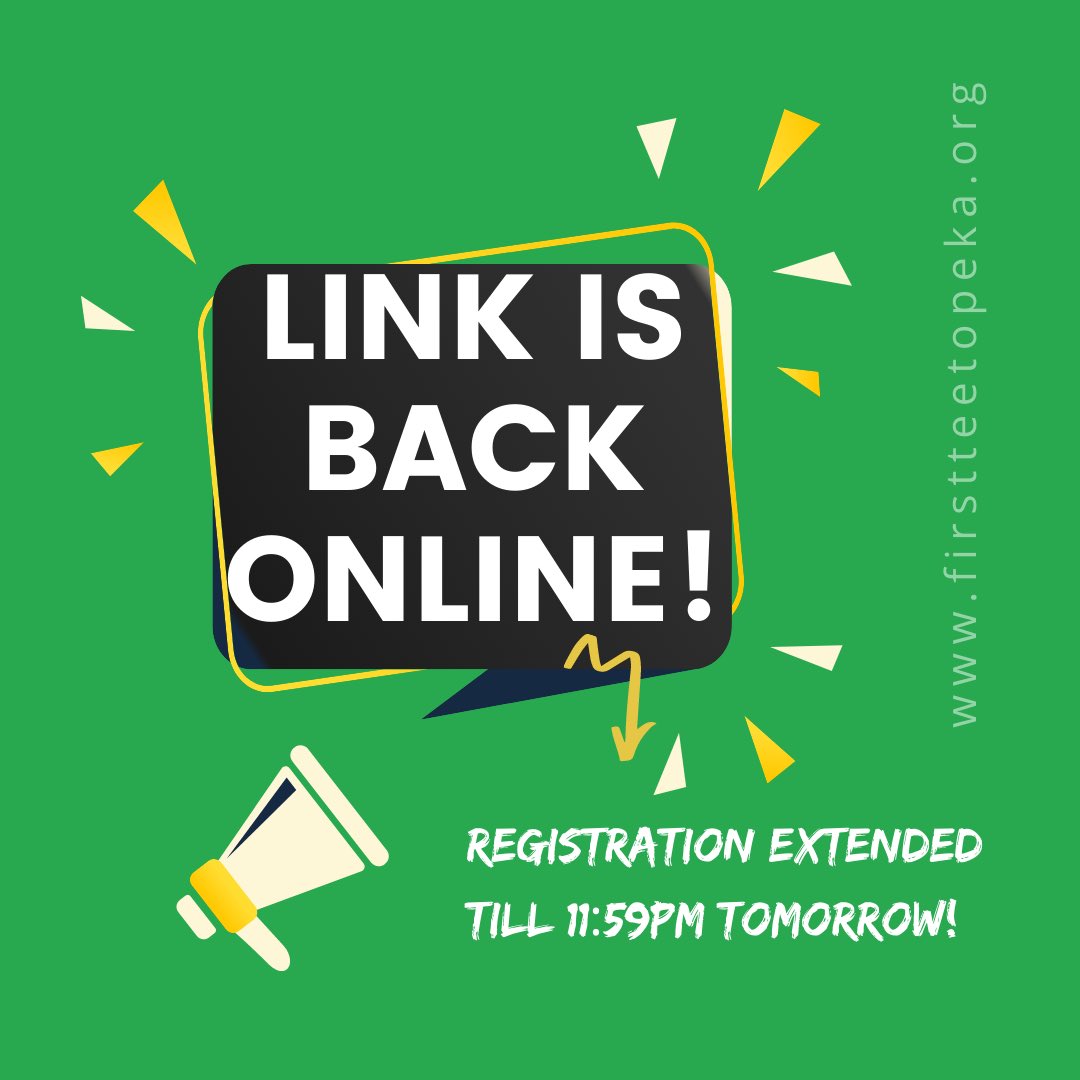 🚨🚨Registration update!🚨🚨

It seems our registration link went down today when it was supposed to be open through the night. It’s back online, and is extended till tomorrow evening at 11:59pm. Link will be shown below:

firsttee.force.com/parentRegistra…