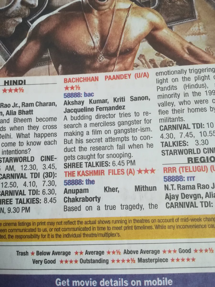Karyikeyasingh2's tweet photo. What is this rating #TimesofIndia are you guys Anti Nationalist. #KashmirFiles https://t.co/LX6ShESVWR