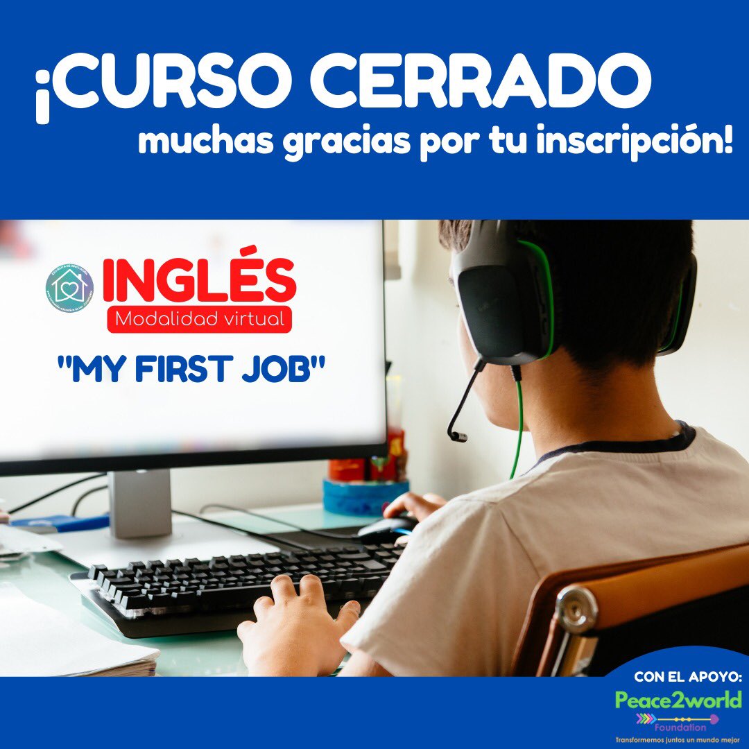 Peace2world_org's tweet photo. ¡Curso cerrado! muchas gracias por tu inscripción esperamos próximamente abrir nuevos cupos y que puedas formar parte😁🙌🏼
#peace2worldfoundation #P2WF #elsalvador #sv #jovenes #fundacion https://t.co/BVpmrsPxeU