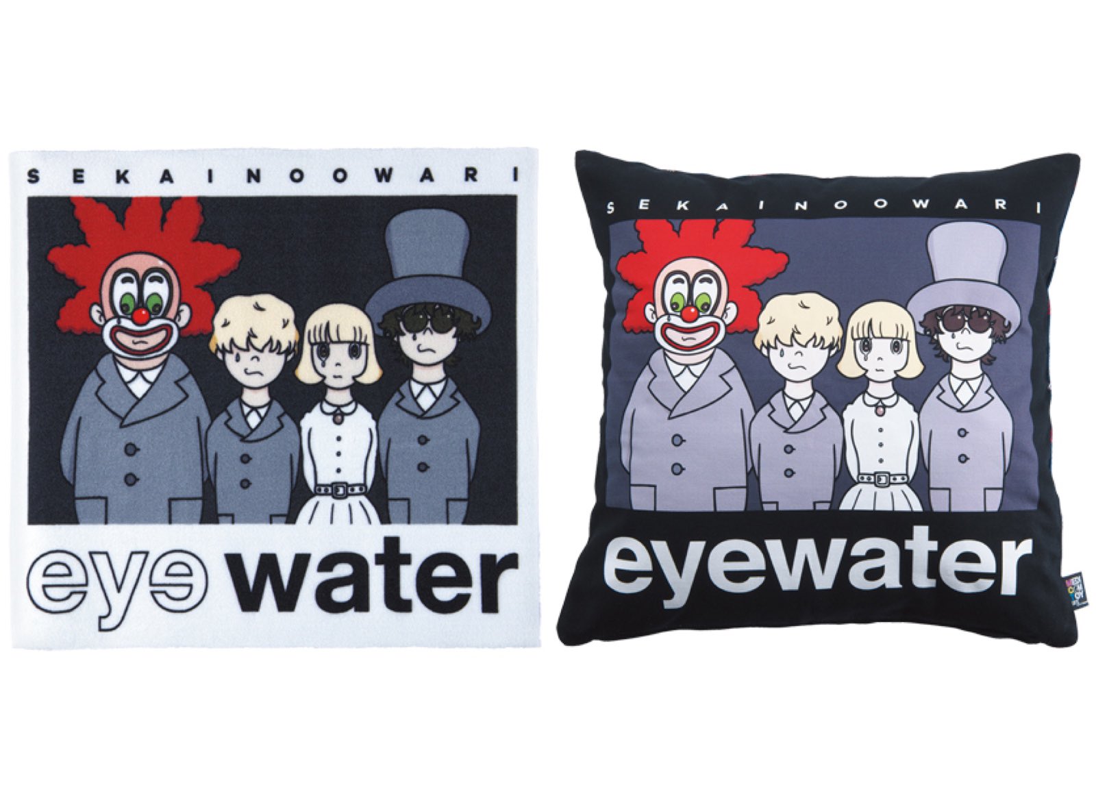セカオワ速報 速報 Sekai No Owari と現代アーティスト 橋爪悠也による Eye Water シリーズのコラボが正式発表された アイテムはbe Rbrickやtシャツ スケートボードデッキ じゅうたん クッション キーホルダー トートバッグ Medicom Toy Plus