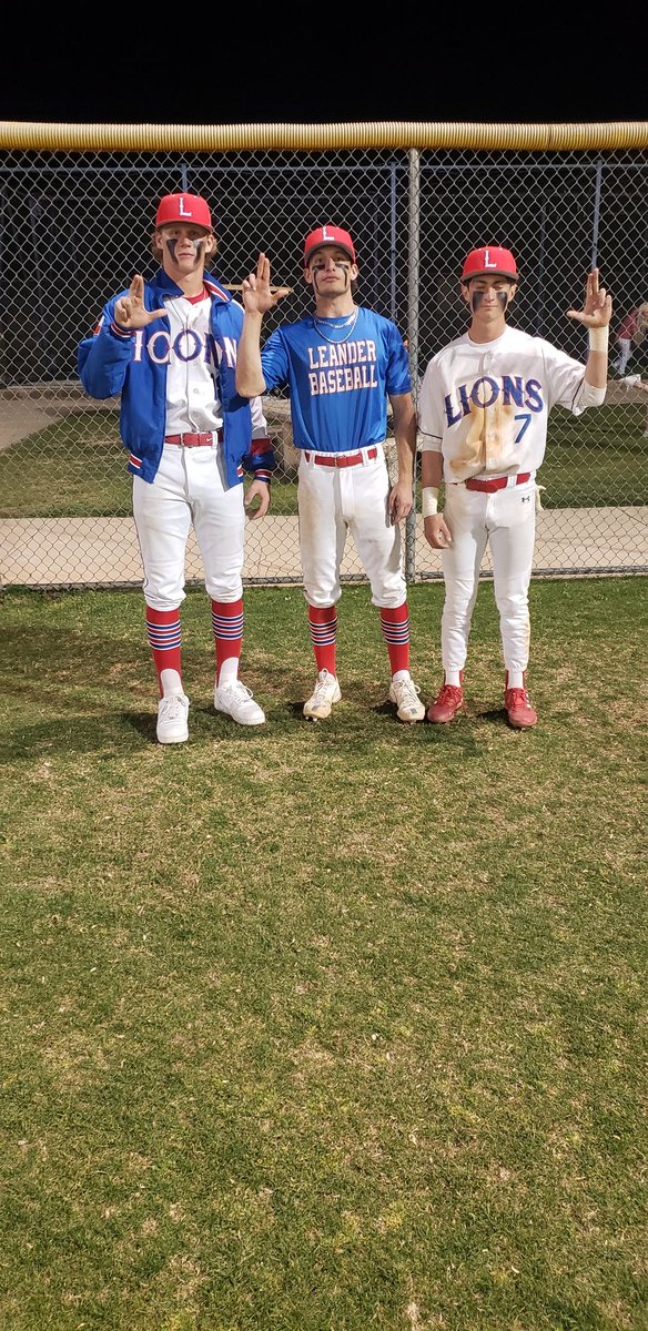 Players of the game tonight in <a href="/LHSLionsBBall/">Leander HS Baseball</a> 6 to 4 win over Georgetown, <a href="/AndrewBuentell2/">Andrew.Buentello</a>, 2 for 3, 2 RBI, and 1 run, pitchers <a href="/CapersDylan/">Dylan Capers</a>, goes 5 strong, 3 runs allowed, and 8 K's, and <a href="/jwilliams090503/">Jayme Williams</a>, comes in to finish the game and secure the win.  Great game boys.