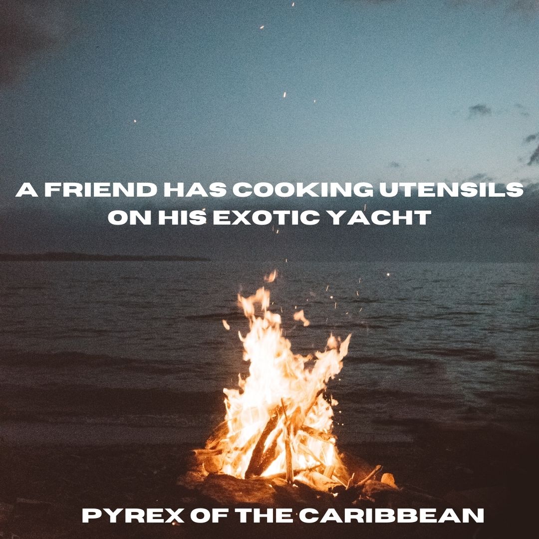 YachtsDotCom's tweet photo. A friend has cooking utensils on his exotic yacht.  Pyrex of the Caribbean 😂

#jokes #sea #boat #sealife #OpenSeaNFT #NFT #FreeNFT #YachtsNFT #NFTGiveaway #NFTs https://t.co/ZA1aFFJj5r