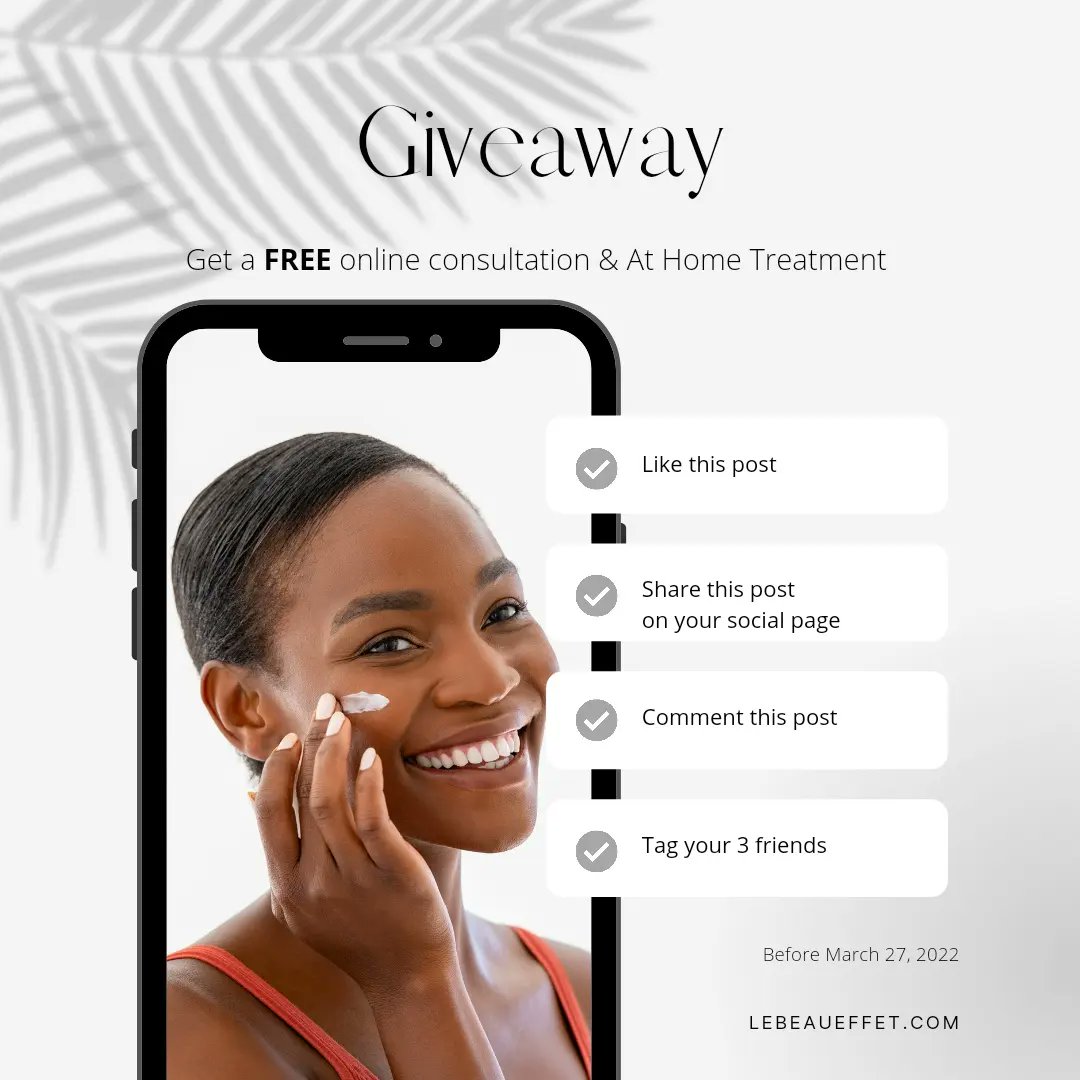 lebeaueffet's tweet photo. ✨️Giveaway Alert✨️

What a way to start off the Spring Season with a giveaway!!! 

*How To Enter:

- Like &amp; Save  this post 
- Share this post 
- Tag 3 Friends 
- Comment this post 
- Follow Us @lebeaueffet

*Prize:
- Online Consultation 
- A At Home Treatment box https://t.co/waOwtvx1ce