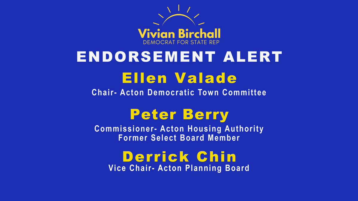 Vivian4StateRep's tweet photo. ENDORSEMENT ALERT
I am excited and deeply honored to receive the endorsement of some of our devoted community leaders. #VivianBirchall #14thMiddlesex #Mapoli https://t.co/XacCc1lSxs