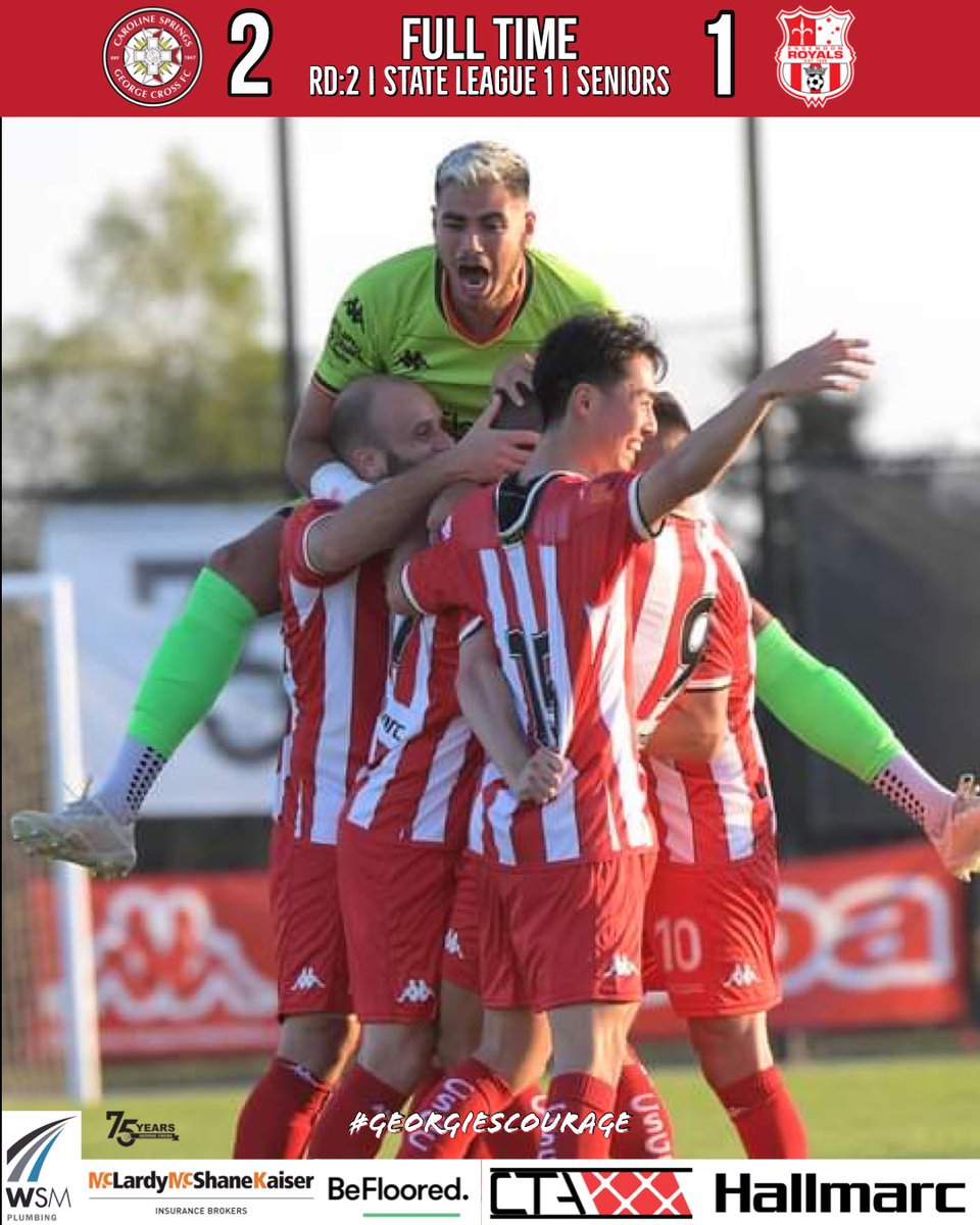 georgecrossfc's tweet photo. Great spirited win to our senior men today defeating Essendon Royals 2-1. 

⚽️ 18’ AJ Inia 
⚽️ 53’ Lochie Raus

#georgiescourage #georgecrossfc #gcfc #carolinespringsgeorgecrossfc #csgcfc #georgies75th #gcfc75th https://t.co/FxyxMbDBeA