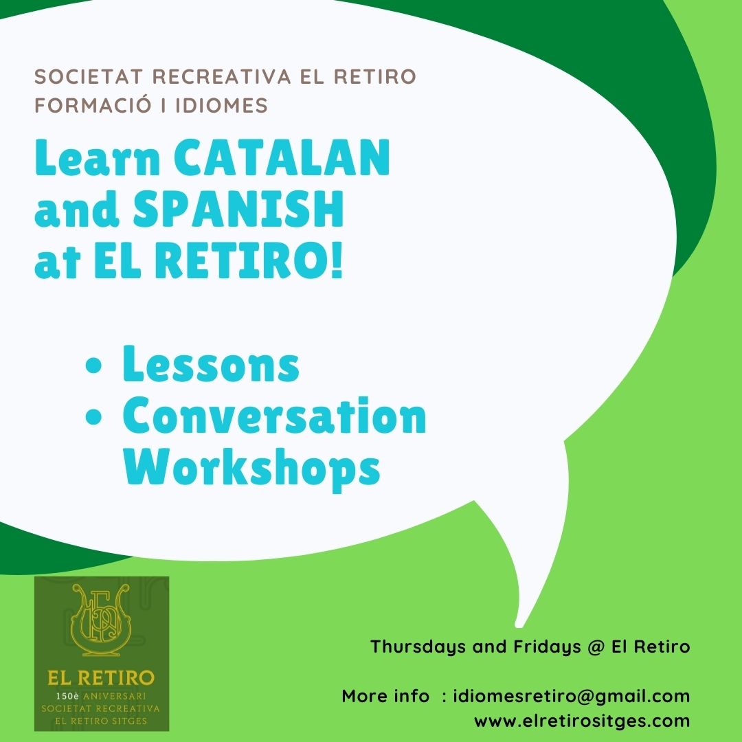 elretirositges's tweet photo. #ElRetiro Nova secció de formació, idiomes i creixement personal pels nostres socis. Per més informació i reserva de places 
https://t.co/Mz8yT0QJIX #ElRetiro #idiomes #anglès #català #formació #Benestar #Escriptura https://t.co/7l4PqmT775